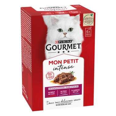 GOURMET™ Mon Petit Intense met Rund, Kalf, Lam kattenvoer nat