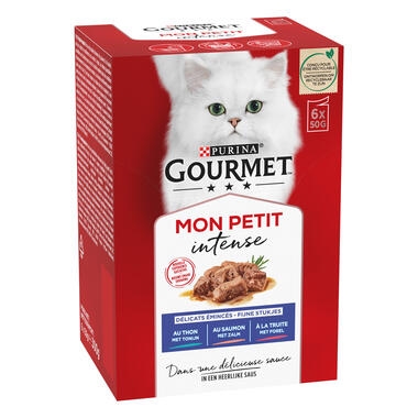 GOURMET™ Mon Petit Intense Vis Selectie (Tonijn, Zalm, Forel) kattenvoer nat