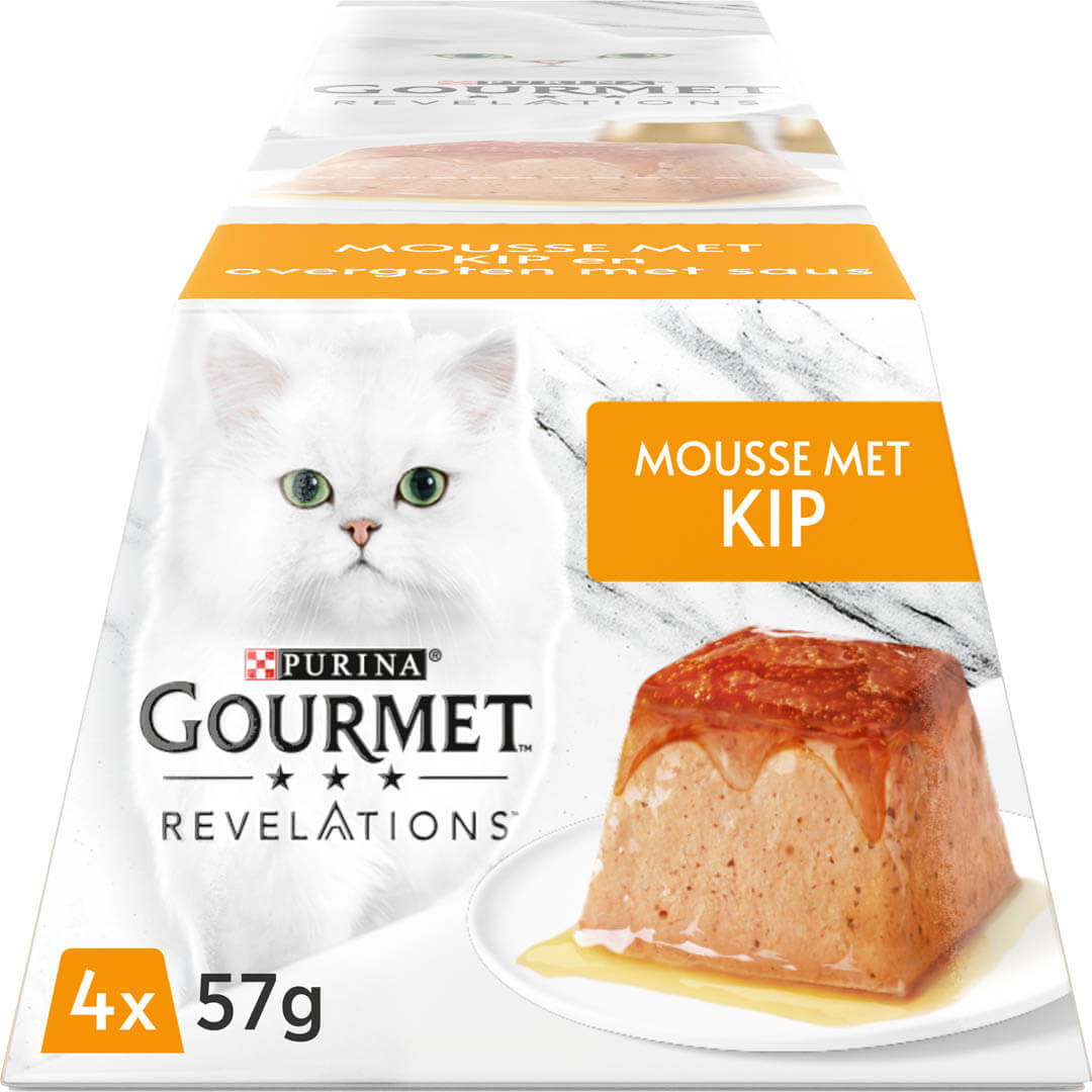 terwijl Mens houd er rekening mee dat GOURMET™ Revelations™ Mousse met Kip, kattenvoer | Purina