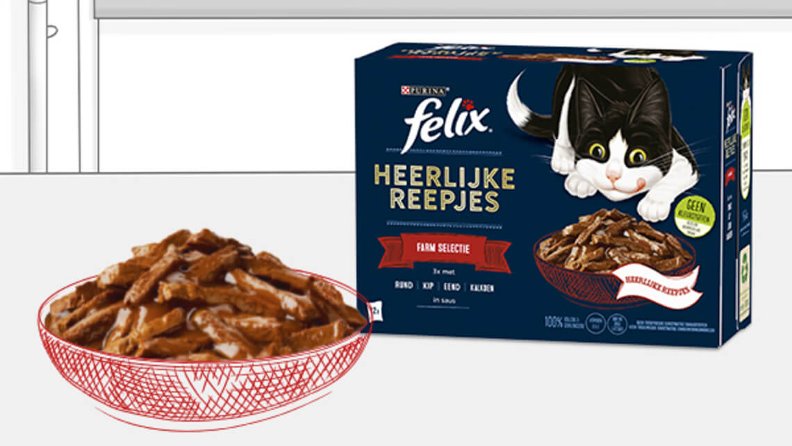 Felix Heerlijke Reepjes kattenvoer