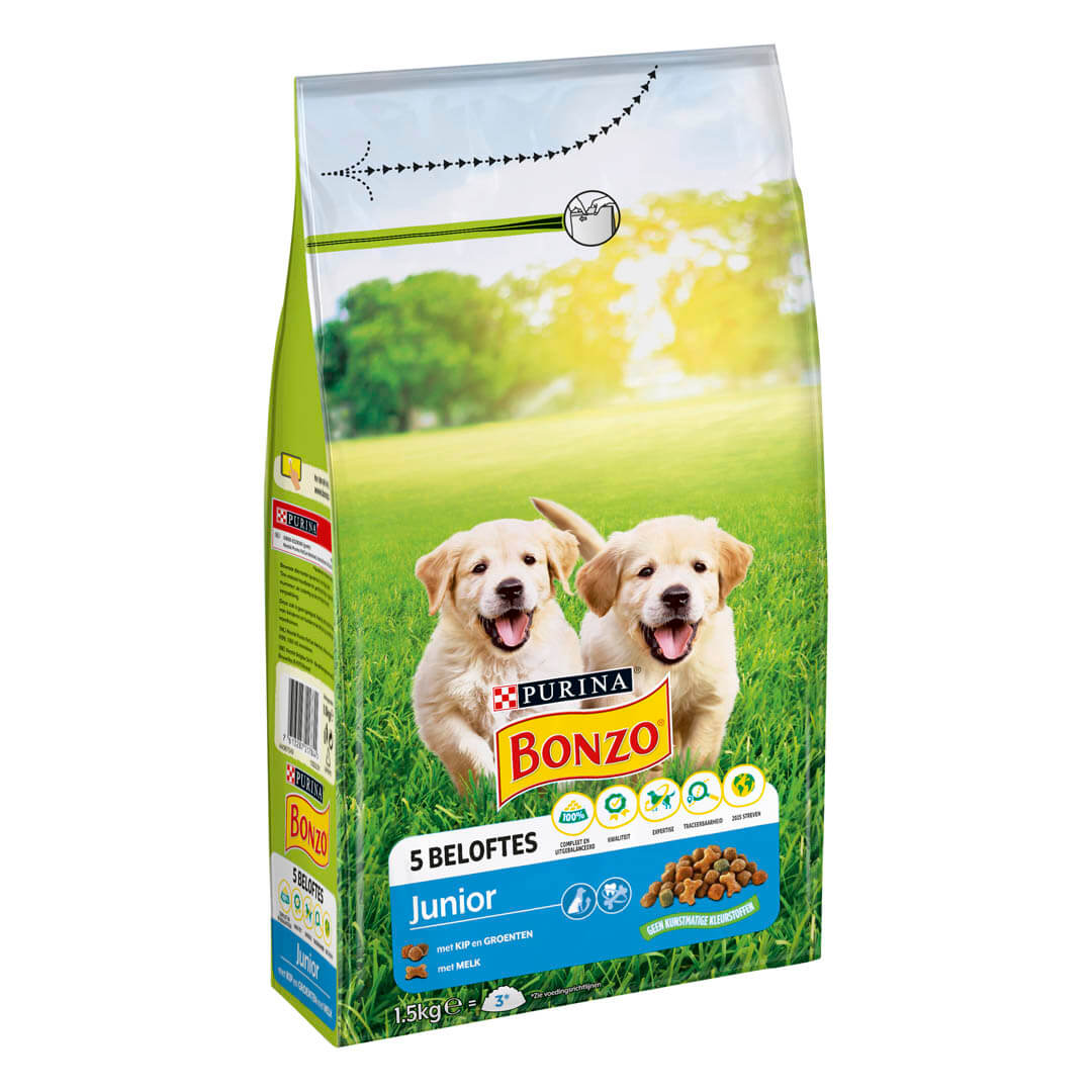 kraan weg comfort BONZO® hondenbrokken: Junior met Kip voor puppy's | Purina