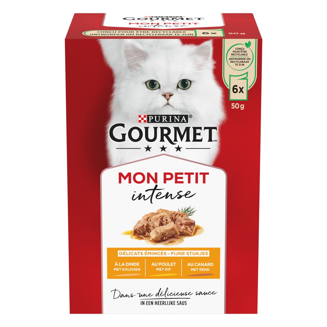 MjAMjAM - premium natvoer voor katten - monopakket I - met kip en kalkoen, pak van 6 (6 x 400 g), graanvrij met extra vlees