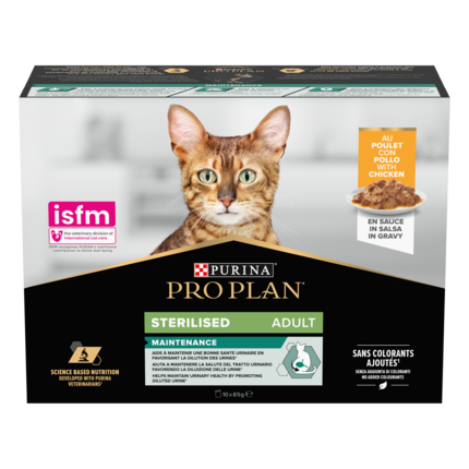 PRO PLAN® PURINA® PRO PLAN® Natvoer Sterilised Kat Maintenance Malse Stukjes Kip in Saus