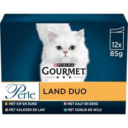 PURINA® Gourmet Perle Duo met Kip en Rund, Kalkoen en Lam, Kalf en Eend of Konijn en Wild