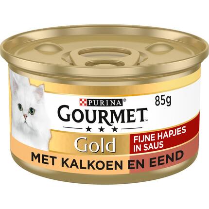 GOURMET™ Gold Fijne Hapjes in Saus met Kalkoen en Eend kattenvoer nat