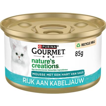 GOURMET™ Nature's Creations Mousse met een Hart van Saus, Rijk aan Kabeljauw