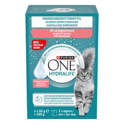 PURINA® ONE® HYDRALIFE® Aanvullend diervoeder voor Volwassen katten met Zalmsmaak