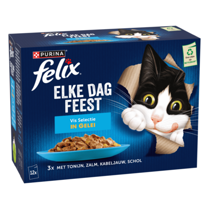 FELIX® Elke Dag Feest Vis Selectie in Gelei kattenvoer nat