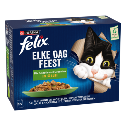 FELIX® Elke Dag Feest Groente selectie in Gelei kattenvoer nat