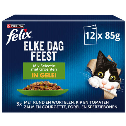 FELIX® Elke Dag Feest Groente selectie in Gelei kattenvoer nat
