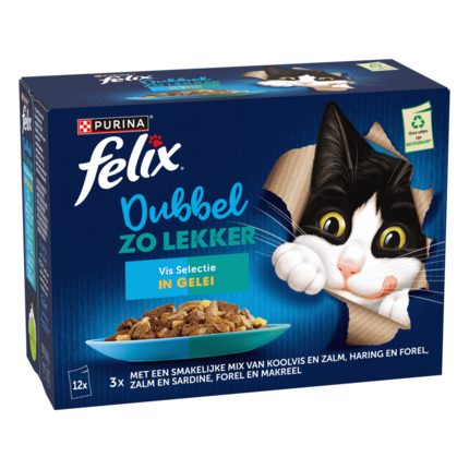 FELIX® Elke Dag Feest Dubbel Zo Lekker Vis Selectie in Gelei kattenvoer nat