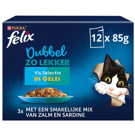 FELIX® Elke Dag Feest Dubbel Zo Lekker Vis Selectie in Gelei kattenvoer nat