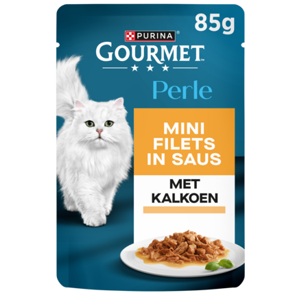 GOURMET™ Perle Mini Filets in Saus met Kalkoen kattenvoer nat