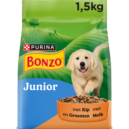 BONZO® Junior met Kip, Groenten en Melk hondenvoer