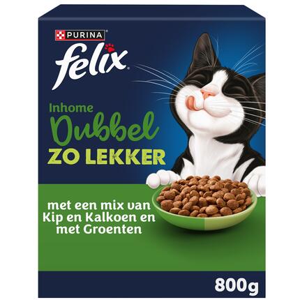 FELIX® Dubbel Zo Lekker Inhome met Kip en Kalkoen kattenvoer