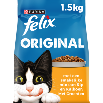 FELIX® Original met Kip en Kalkoen en met Groenten kattenvoer
