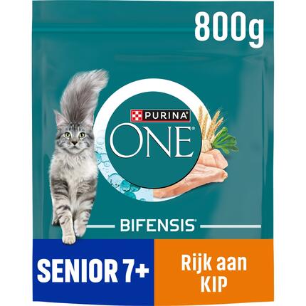 PURINA ONE® Senior 7+ Rijk aan Kip en Volkoren Granen kattenvoer