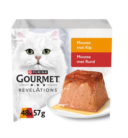 GOURMET™ Revelations Mousse met Kip en Rund kattenvoer nat 48x57g