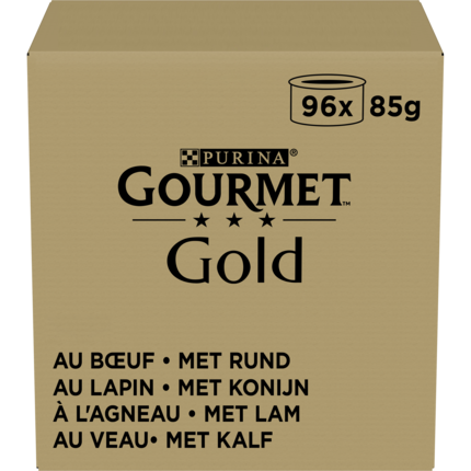 GOURMET™ Gold Mousse met Rund, Konijn, Kalf, Lam kattenvoer nat