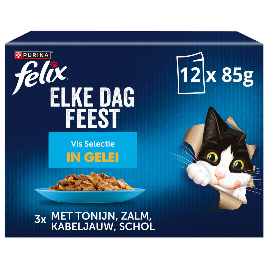 FELIX® Elke Dag Feest Vis Selectie in Gelei kattenvoer nat