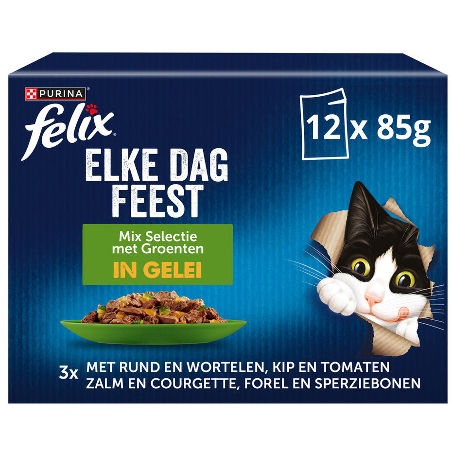 FELIX® Elke Dag Feest Groente selectie in Gelei kattenvoer nat