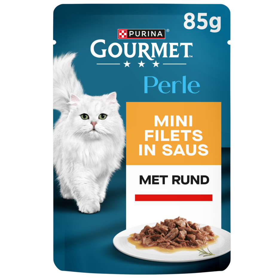 GOURMET™ Perle Mini Filets in Saus met Rund kattenvoer nat