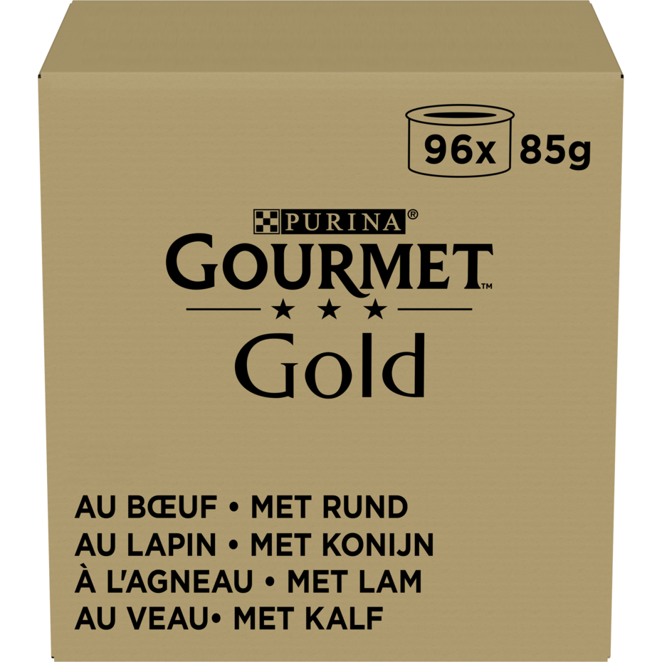 GOURMET™ Gold Mousse met Rund, Konijn, Kalf, Lam kattenvoer nat