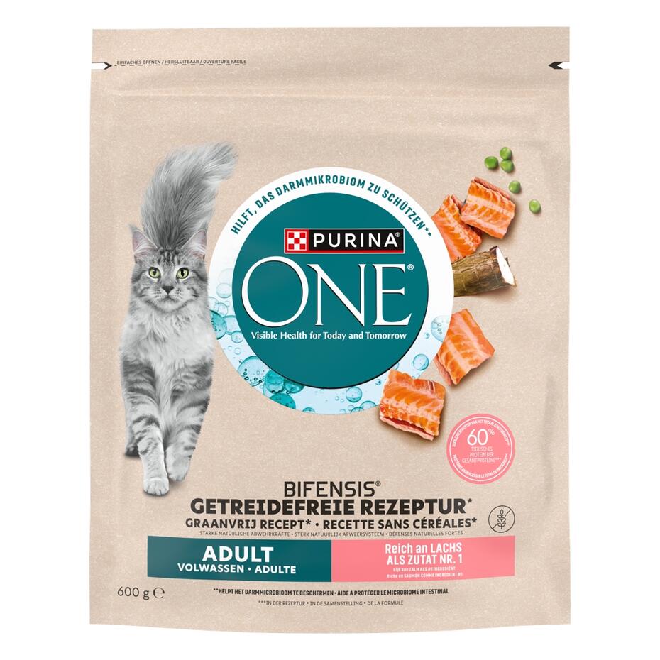 PURINA ONE® Graanvrij Adult Rijk aan Zalm kattenvoer