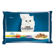 Gourmet Perle Duo kattenvoer vis vlees saus voorzijde