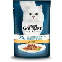 Gourmet Perle kattenvoer mini filets kalkoen pouch saus voorzijde