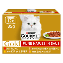 Gourmet Gold kattenvoer fijne hapjes mix vis vlees saus MHI