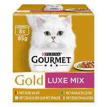 Gourmet Gold kattenvoer luxe mix rund eend kip MHI