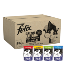 FELIX® Elke Dag Feest Mix Selectie in Gelei grootverpakking kattenvoer nat vooraanzicht