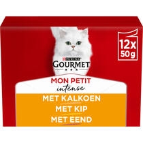 Gourmet kattenvoer Mon Petit Intense eend kip kalkoen MHI