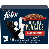 Felix Heerlijke Plakjes Farm Selectie in Gelei Kattenvoer nat