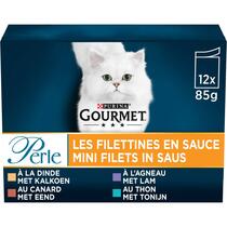 GOURMET™ Perle Mini Filets in Saus met Kalkoen, Tonijn, Eend, Lam kattenvoer nat