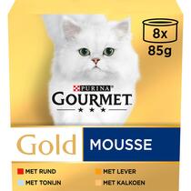 GOURMET™ Gold Mousse met Tonijn, Lever, Kalkoen, Rund kattenvoer nat