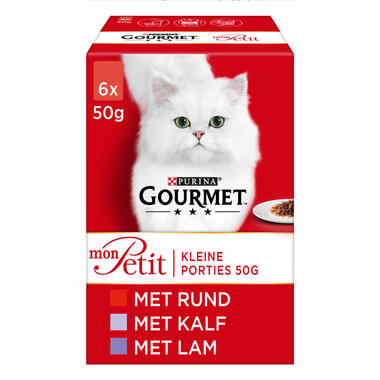 Gourmet kattenvoer Mon Petit Rund Kalf Lam MHI