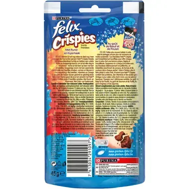 Felix Crispies katten snacks Rund achterzijde