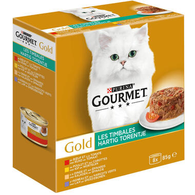 Gourmet Gold kattenvoer hartig torentje vis vlees voorzijde