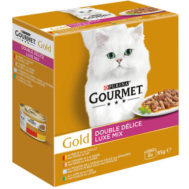 Gourmet Gold kattenvoer luxe mix rund eend kip voorzijde