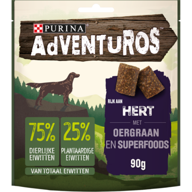 AdVENTuROS™ met Oergraan en Superfoods Rijk aan Hert hondensnacks