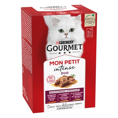 Gourmet kattenvoer Mon Petit Intense vlees mix voorzijde