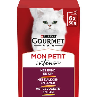 Gourmet kattenvoer Mon Petit Intense vlees mix MHI