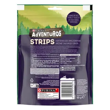 ADVENTUROS Hondensnacks Strips Rijk aan Hert