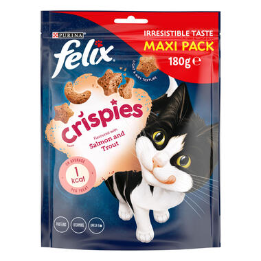 FELIX® Crispies met Zalm-& Forelsmaak kattensnacks 180 g