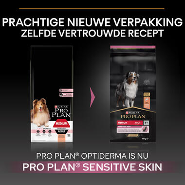 Before PURINA® PRO PLAN® Medium Adult Sensitive Skin Rijk aan Zalm 