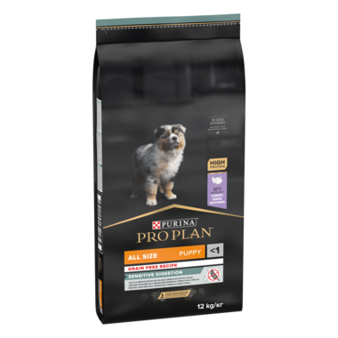 Front PURINA® PRO PLAN® Graanvrij All Sizes Puppy Sensitive Digestion