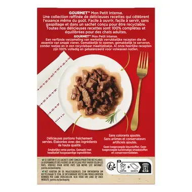 GOURMET™ Mon Petit Intense met Rund, Kalf, Lam kattenvoer nat