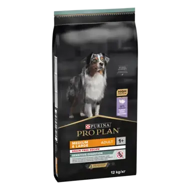 Front PURINA® PRO PLAN® Graanvrij Medium & Large Adult Sensitive Digestion